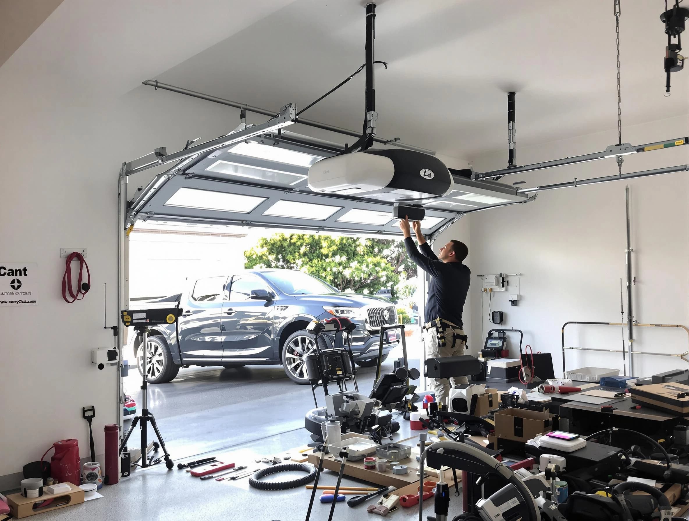 Rahway Garage Door Repair specialist installing smart garage door opener system in Rahway home