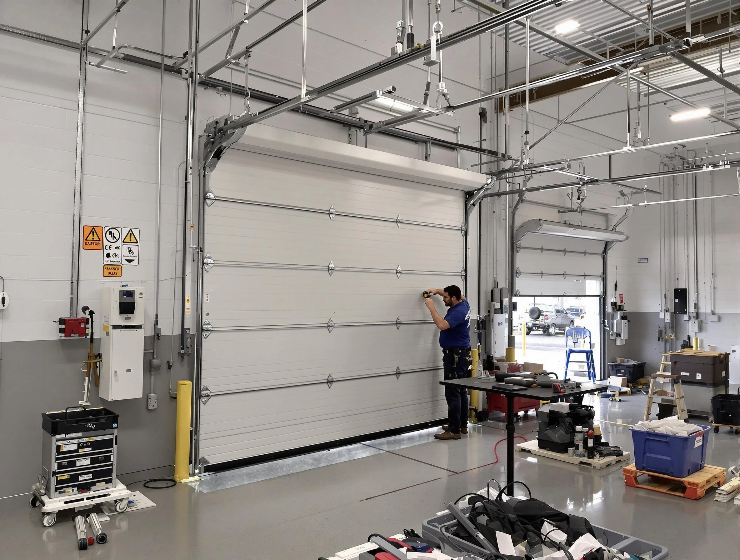 Commercial garage door repair being performed by Rahway Garage Door Repair expert in Rahway
