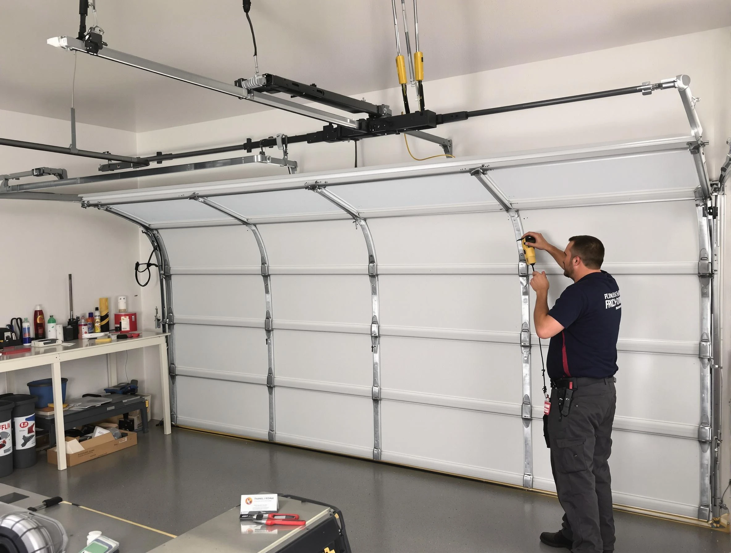 Rahway Garage Door Repair certified technician performing overhead door system repair in Rahway