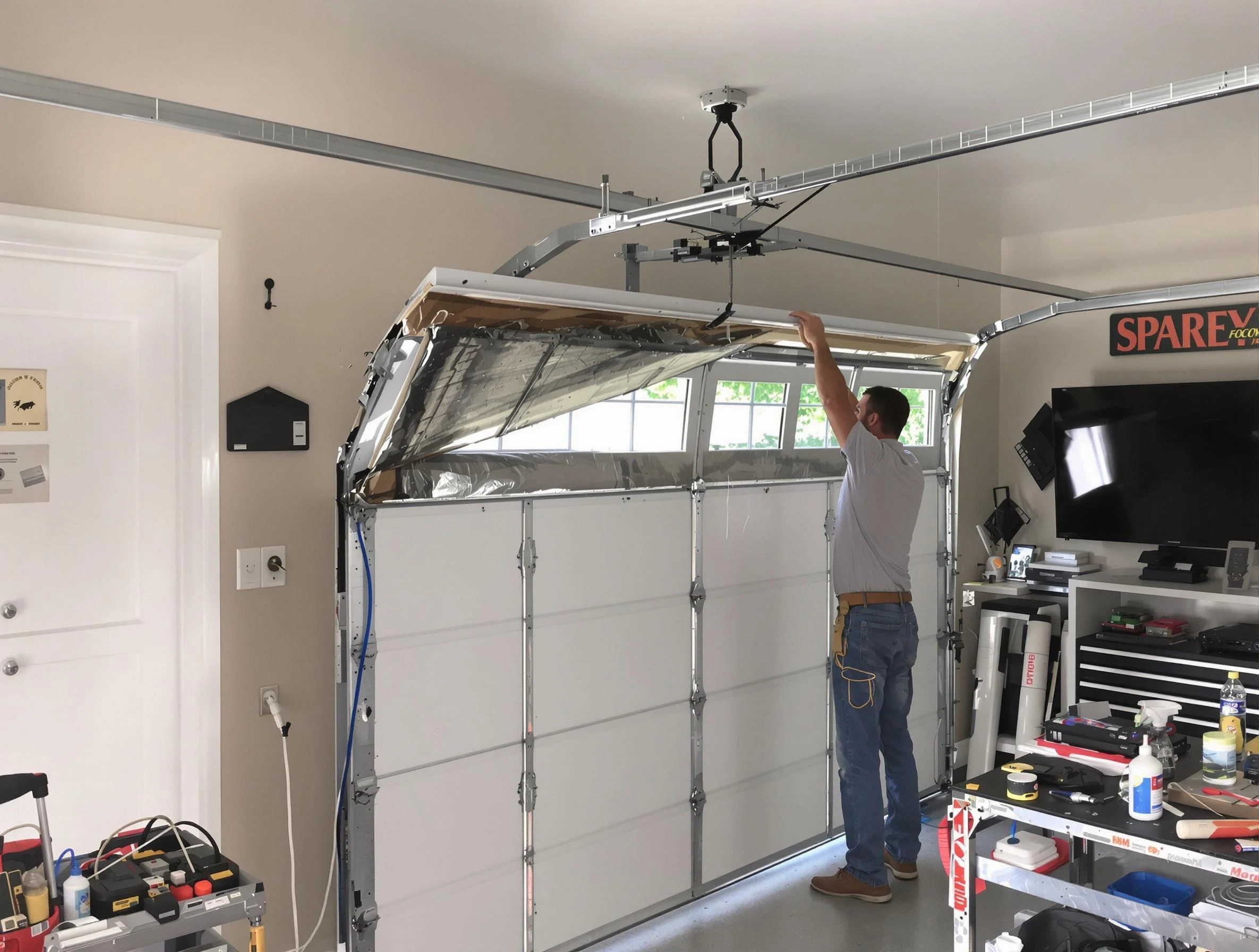 Garage door section replacement by Rahway Garage Door Repair in Rahway